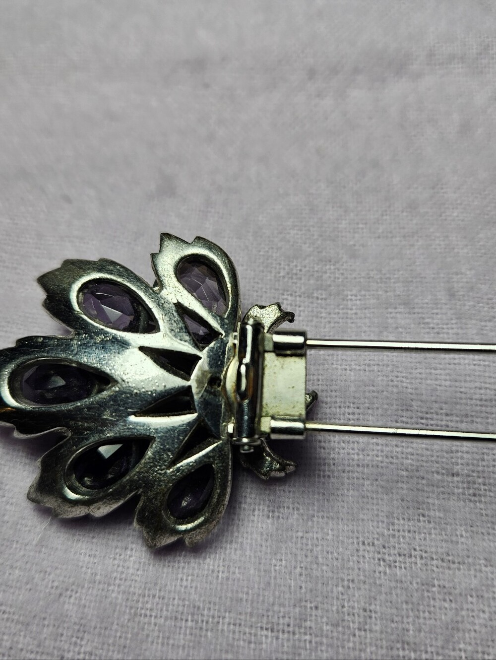 1943 Eisenberg Original Orchid Fur Clip Unsigned Ruth Kamke Attribution Silver - Picture 3 of 6